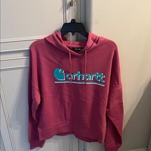 Carhartt Women's Rose Hoodie with Teal Logo